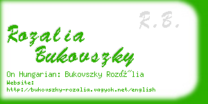 rozalia bukovszky business card